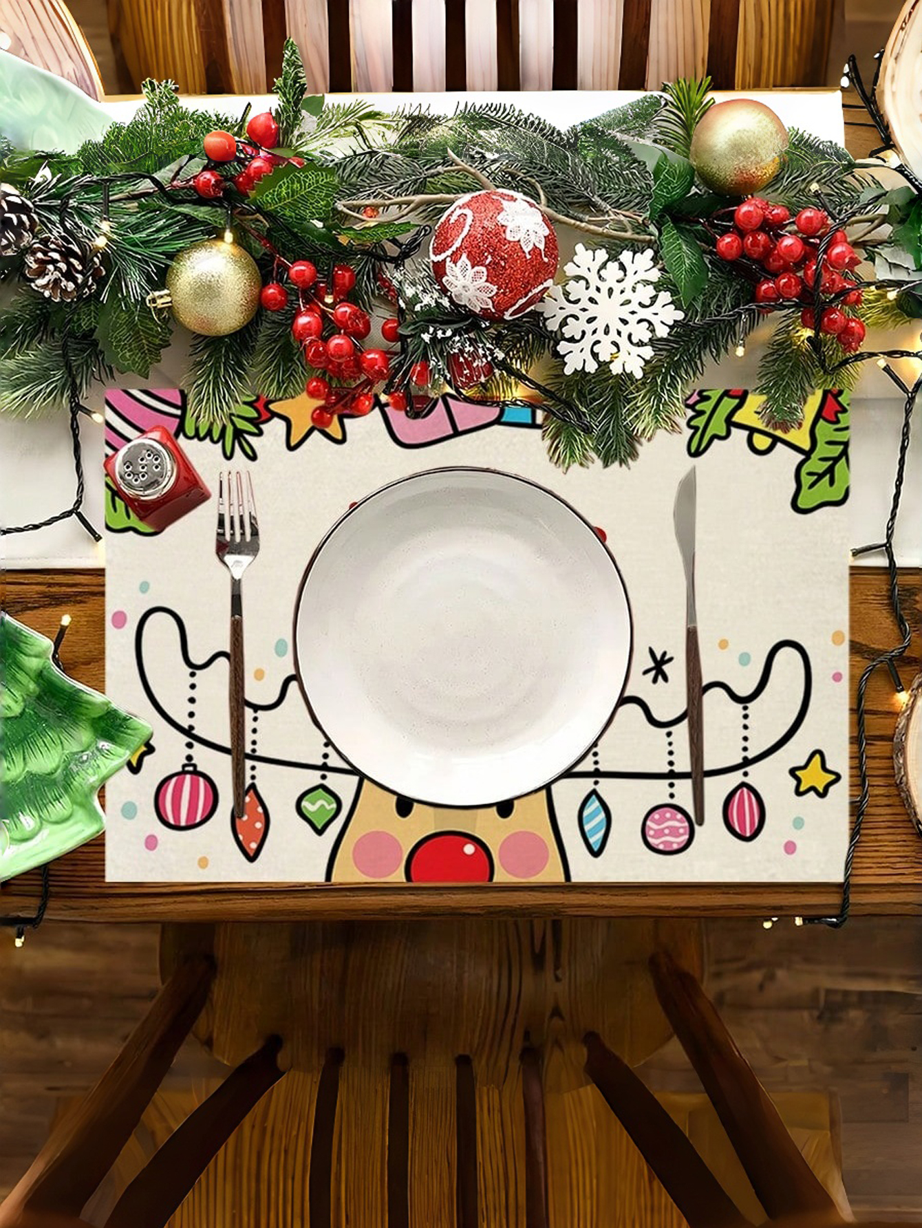 Personalized Christmas Reindeer Placemats